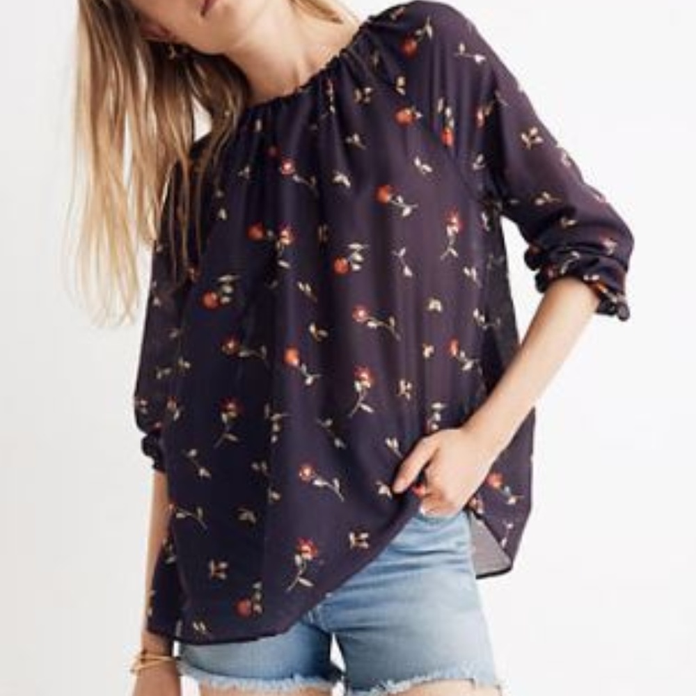 NWT Madewell Duet Peasant Top